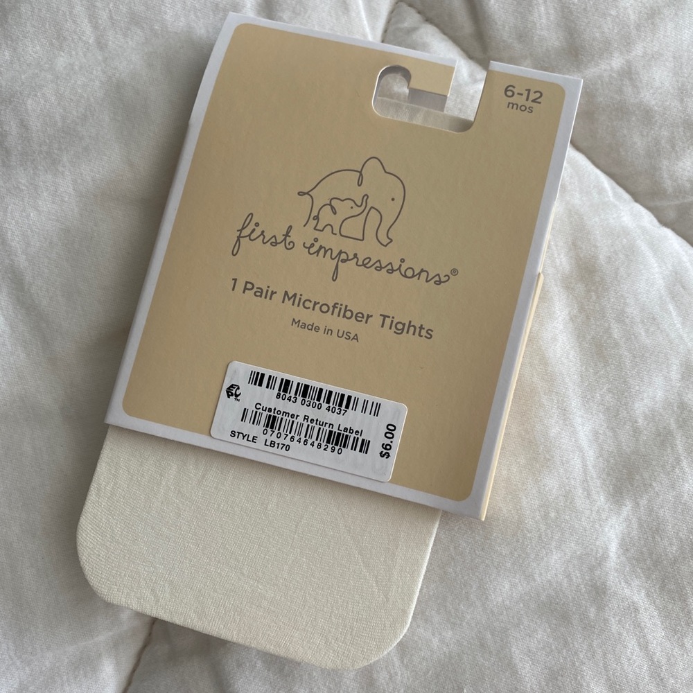 Ivory tights, size 6-12mo, NWT
